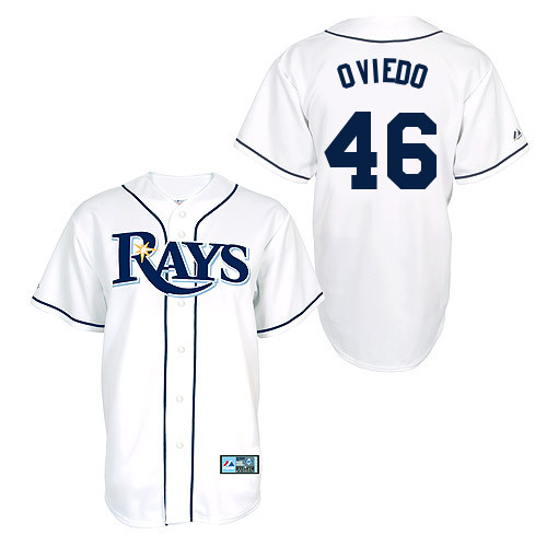 Juan-Carlos Oviedo #46 Youth Baseball Jersey-Tampa Bay Rays Authentic Home White Cool Base MLB Jersey
